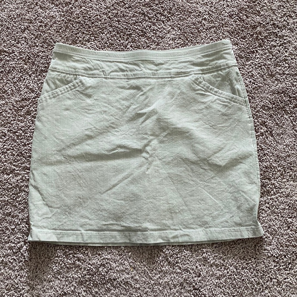 Womens Mario Serrani green pin stripe skirt size L